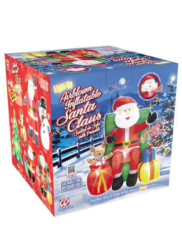 Widmann Opblaasbare kerstman meerkleurig - (H)122 cm