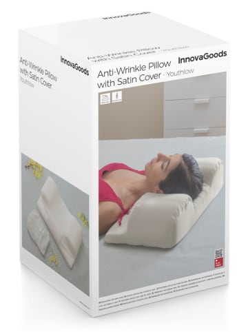 InnovaGoods Przeciwzmarszczkowa poduszka w kolorze beżowym pod szyję - 50 x 30 cm