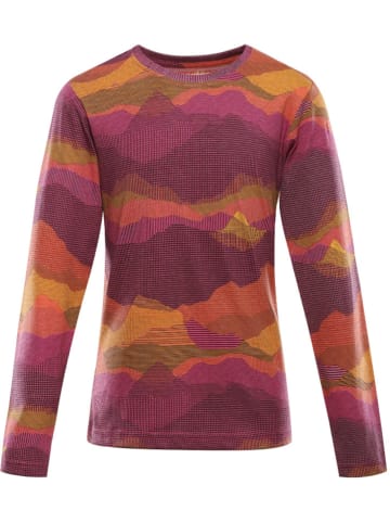 Alpine Pro Funktionslongsleeve "Ecco 2" in Pink/ Orange/ Gelb