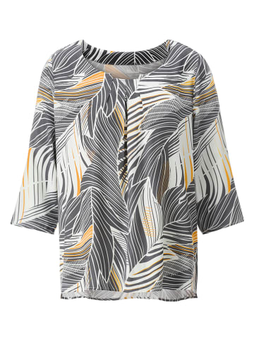 WITT WEIDEN Bluzka w kolorze szaro-biało-musztardowym