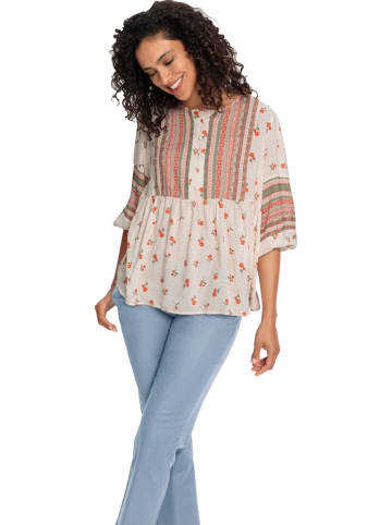 WITT WEIDEN Blouse wit/oranje/kaki