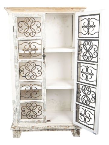 Clayre & Eef Schrank in Weiß - (B)74 x (H)131 x (T)37 cm