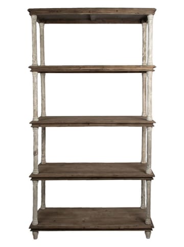 Clayre & Eef Standregal in Braun/ Weiß - (B)110 x (H)210 x (T)40 cm