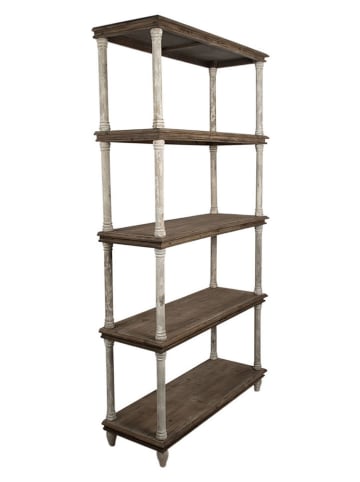 Clayre & Eef Staande kast bruin/wit - (B)110 x (H)210 x (D)40 cm