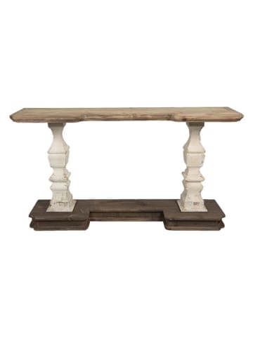 Clayre & Eef Sidetable lichtbruin/wit - (B)157 x (H)86 x (D)40 cm