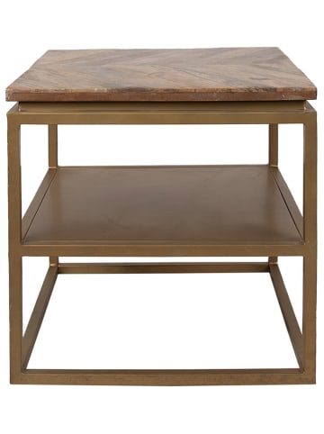 Clayre & Eef Beistelltisch in Braun/ Gold - (B)51 x (H)49 x (T)51 cm