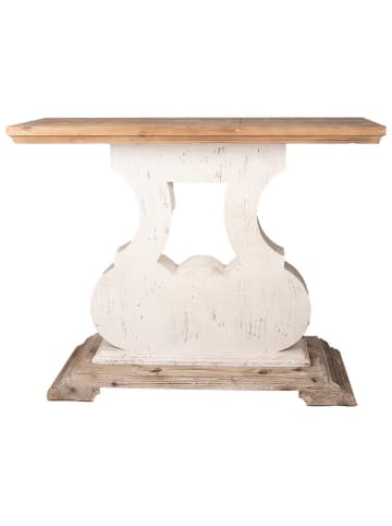 Clayre & Eef Konsolentisch in Beige/ Weiß - (B)121 x (H)99 x (T)40 cm