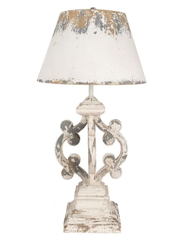 Clayre & Eef Tafellamp wit/beige - (H)79 x Ø 40 cm