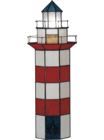 Clayre & Eef Lampa stołowa w kolorze czerwonym ze wzorem - wys. 56 cm