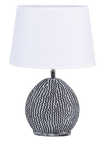 Clayre & Eef Lampa stołowa w kolorze biało-czarnym - 26 x 38 x 19 cm