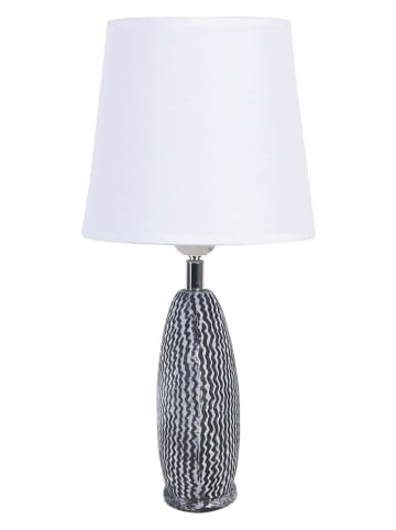 Clayre & Eef Tafellamp wit/zwart - (H)26 x (H)38 x (D)19 cm