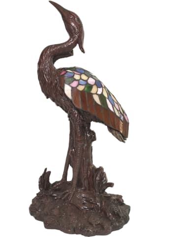 LumiLamp Lampa stołowa w kolorze brązowym ze wzorem - wys. 53 cm