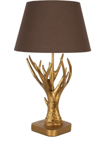 Clayre & Eef Lampa stołowa w kolorze złoto-brązowym - wys. 59 x Ø 35 cm