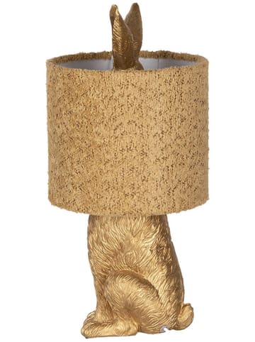 Clayre & Eef Tafellamp goudkleurig/lichtbruin - (H)43 x Ø 20 cm