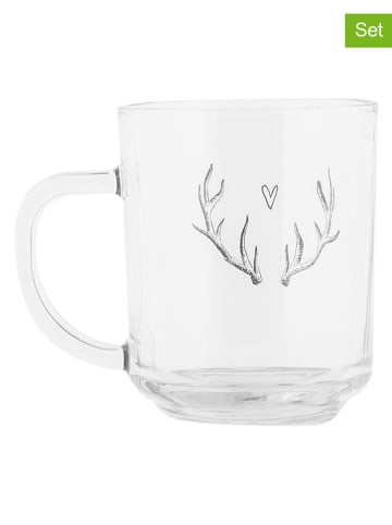 Clayre & Eef 6er-Set: Teetassen in Transparent - 200 ml