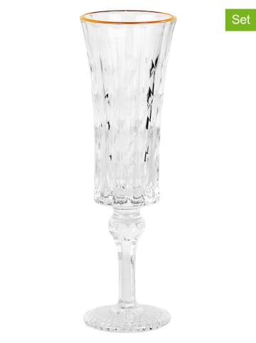 Clayre & Eef 6-delige set: champagneglazen transparant - 100 ml