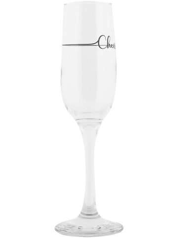 Clayre & Eef 2er-Set: Champagnergläser in Transparent/ Schwarz - 200 ml