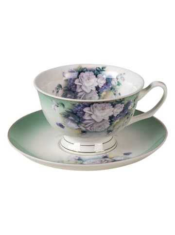 Clayre & Eef Kaffeetasse in Lila/ Grün - 200 ml