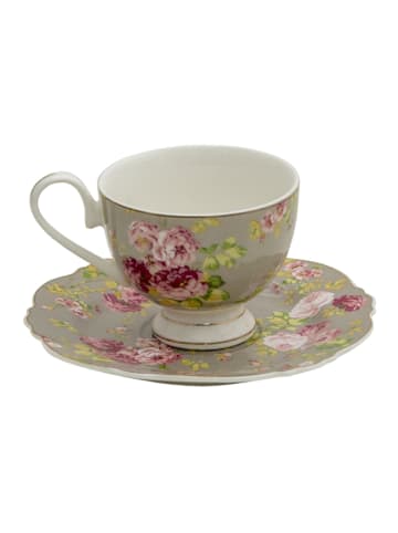 Clayre & Eef Koffiekop groen/lichtroze - 200 ml