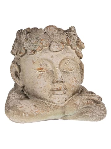 Clayre & Eef Bloempot "Kopf" lichtgrijs - (B)20 x (H)19 x (D)20 cm