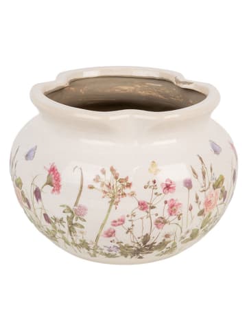 Clayre & Eef Blumentopf in Beige/ Rosa - (H)16 x Ø 23 cm