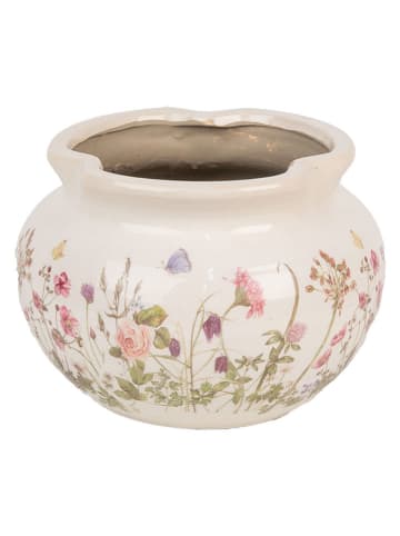 Clayre & Eef Blumentopf in Beige/ Rosa - (H)16 x Ø 23 cm