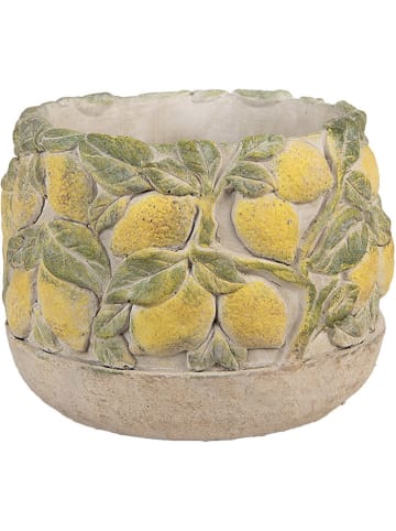 Clayre & Eef Blumentopf in Gelb/ Grün - (H)19 x Ø 15 cm