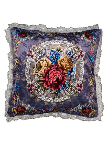 Clayre & Eef Kissenhülle in Lila/ Grau/ Bunt - (L)50 x (B)50 cm