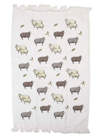 Clayre & Eef Ręczniki (2 szt.) w kolorze białym ze wzorem dla gości - 66 x 40 cm