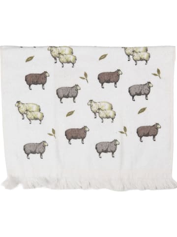 Clayre & Eef 2-delige set: gastendoeken wit/meerkleurig - (L)66 x (B)40 cm