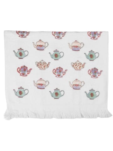 Clayre & Eef 2-delige set: gastendoeken wit/meerkleurig - (L)66 x (B)40 cm