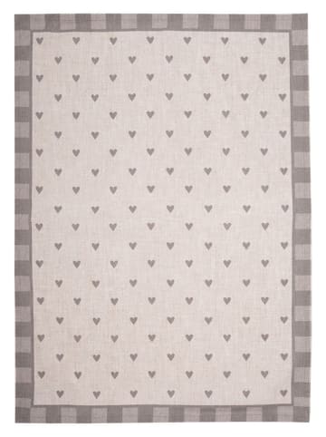 Clayre & Eef Theedoek beige/grijs - (L)70 x (B)50 cm