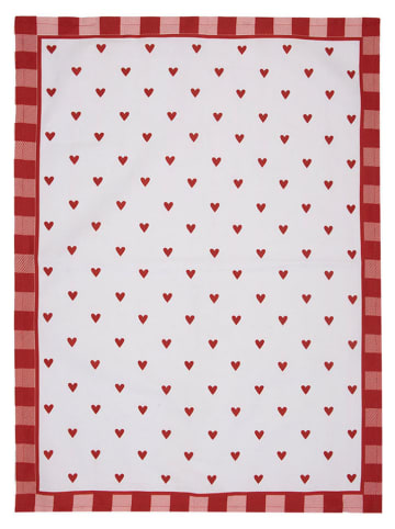 Clayre & Eef Küchentuch in Weiß/ Rot - (L)70 x (B)50 cm