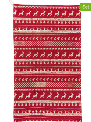 Clayre & Eef 3er-Set: Küchentücher in Rot - (L)85 x (B)50 cm