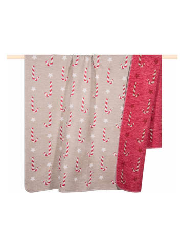 PAD Concept Plaid "Candy" beige/rood - (L)200 x (B)150 cm