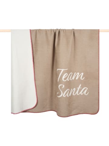PAD Concept Plaid ''Team Santa'' in Beige/ Weiß - (L)200 x (B)150 cm