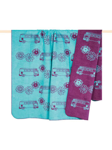 PAD Concept Plaid "Culture" paars/turquoise - (L)200 x (B)150 cm