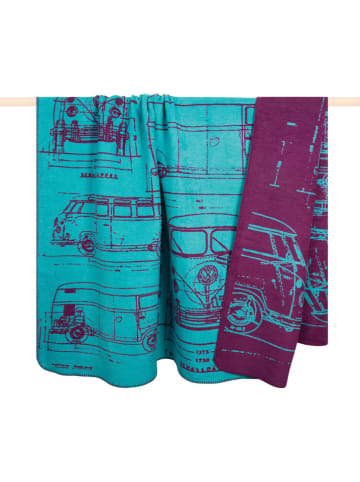 PAD Concept Plaid "Volk" paars/turquoise - (L)200 x (B)150 cm