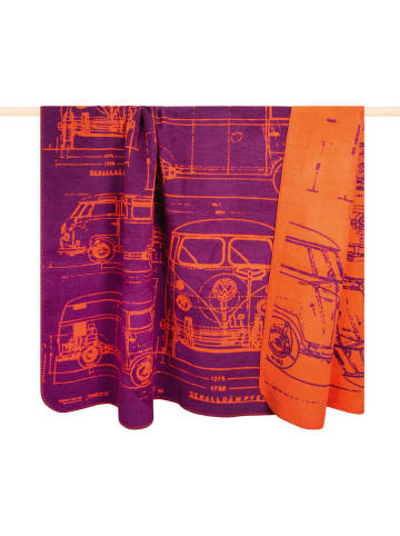 PAD Concept Plaid "Volk" paars/oranje - (L)200 x (B)150 cm