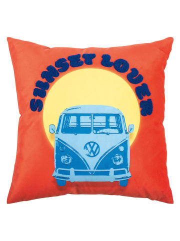 PAD Concept Kussenhoes "Culture" oranje/lichtblauw - (L)45 x (B)45 cm