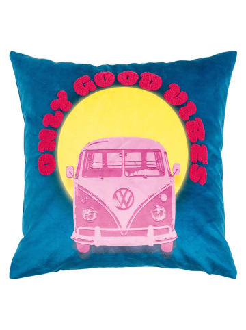 PAD Concept Kussenhoes "Culture" blauw/lichtroze - (L)45 x (B)45 cm