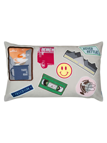 PAD Concept Kussenhoes "Sticker" grijs/meerkleurig - (L)30 x (B)50 cm