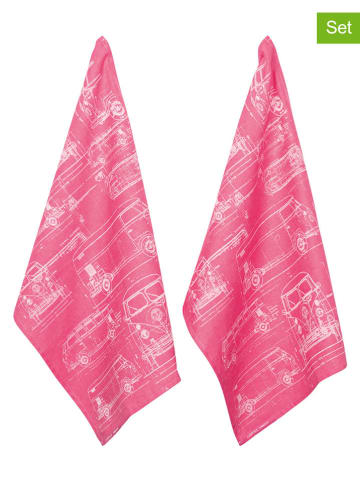 PAD Concept 2-delige set: theedoeken "Culture" roze - (L)70 x (B)50 cm