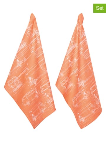 PAD Concept 2-delige set: theedoeken "Culture" oranje - (L)70 x (B)50 cm