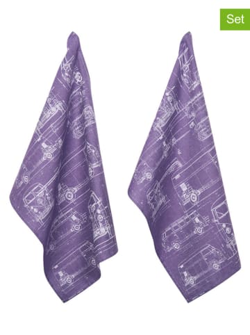 PAD Concept 2er-Set: Geschirrtücher ''Culture'' in Lila - (L)70 x (B)50 cm