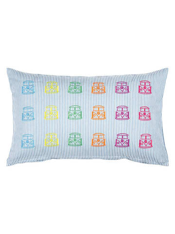 PAD Concept Kussenhoes "Bussis" lichtblauw/meerkleurig - (L)30 x (B)50 cm