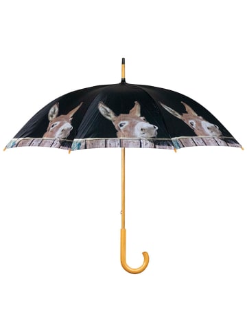 Mars & More Stickschirm "Donkey" in Schwarz/ Hellbraun - Ø 105 cm