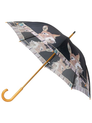 Mars & More Stickschirm "Donkey" in Schwarz/ Hellbraun - Ø 105 cm
