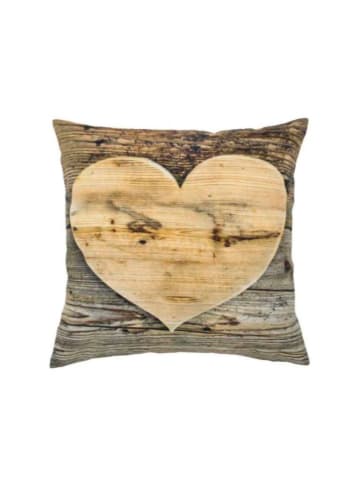 Mars & More Kissen "Heart" in Braun - (L)33 x (B)33 cm