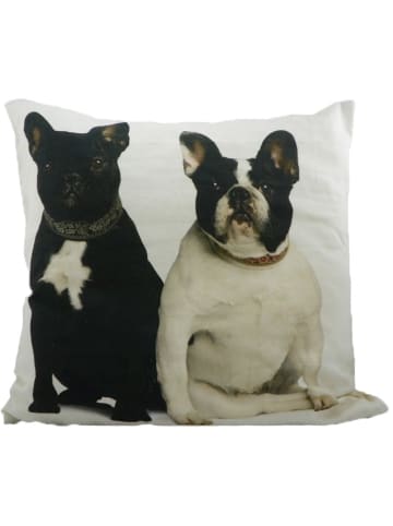 Mars & More Kussen "French Bulldogs" zwart/wit - (L)50 x (B)50 cm